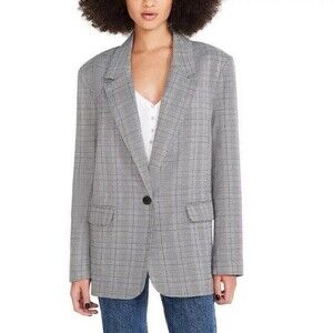 Steve Madden Gray Plaid Blazer